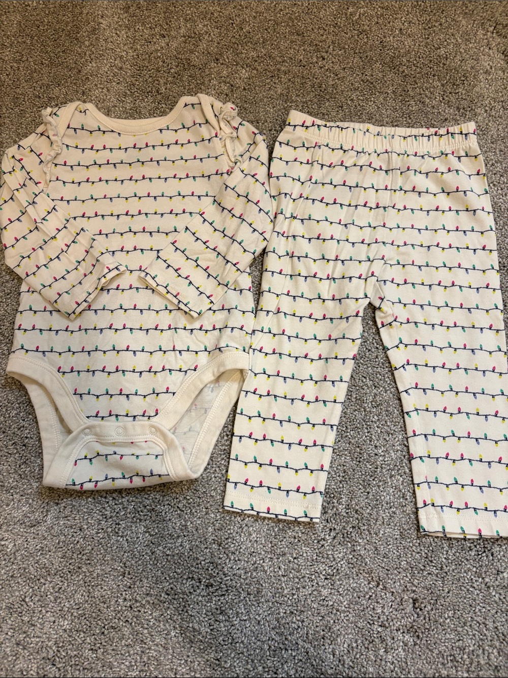 Baby Gap infant Christmas Lights matching set 12-18 months